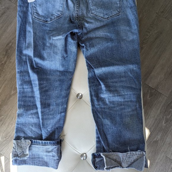 #201 WHBM Jeans Size 4S - Straight Capri Pants - Black & White Stripes Cuff - Picture 2 of 11